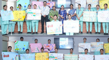 Faculty of Nursing Organizes Painting Competition Showcasing India's Journey from Independence to Vision 2047 Together