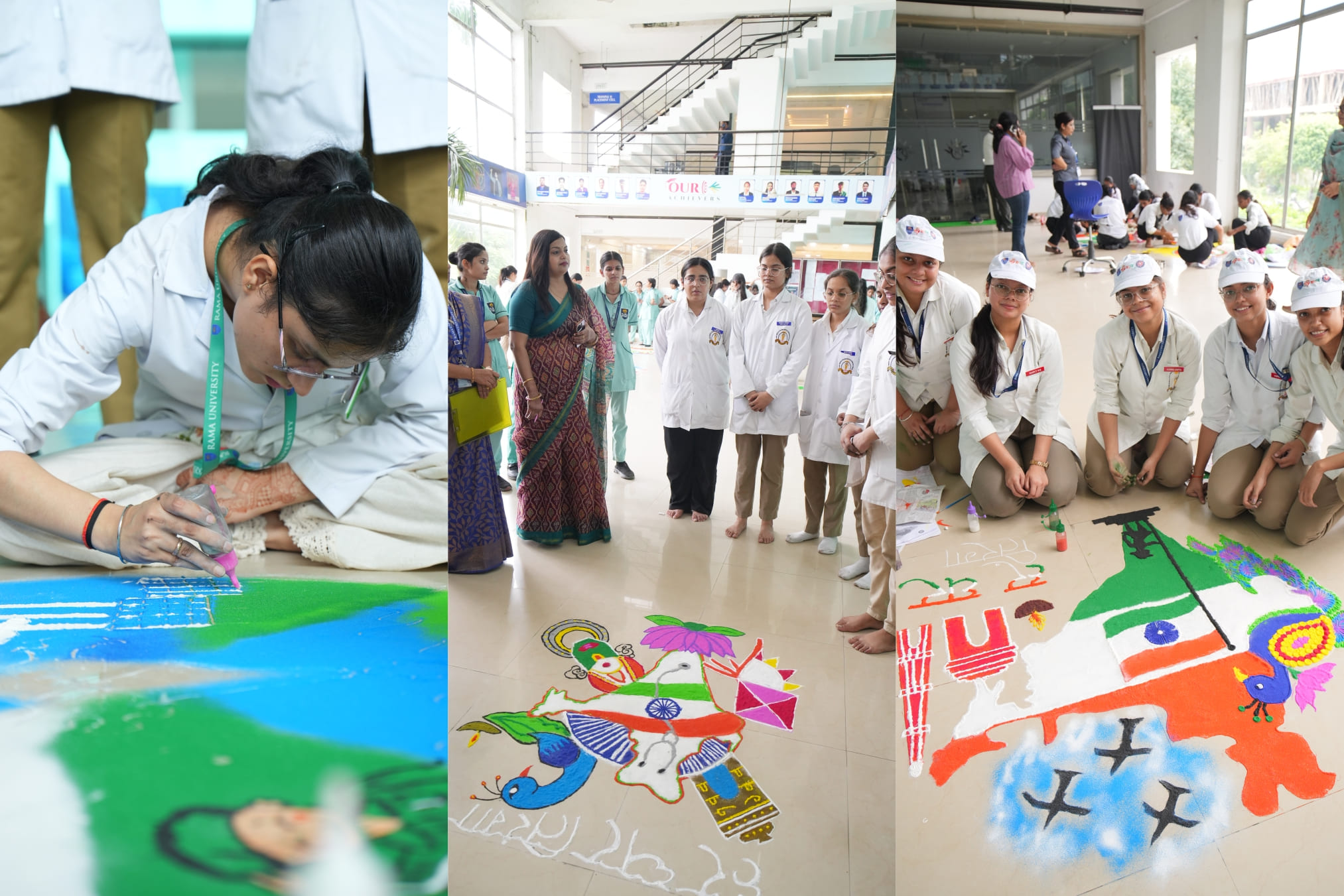 rama-university-kanpur-organises-tiranga-rangoli-competition