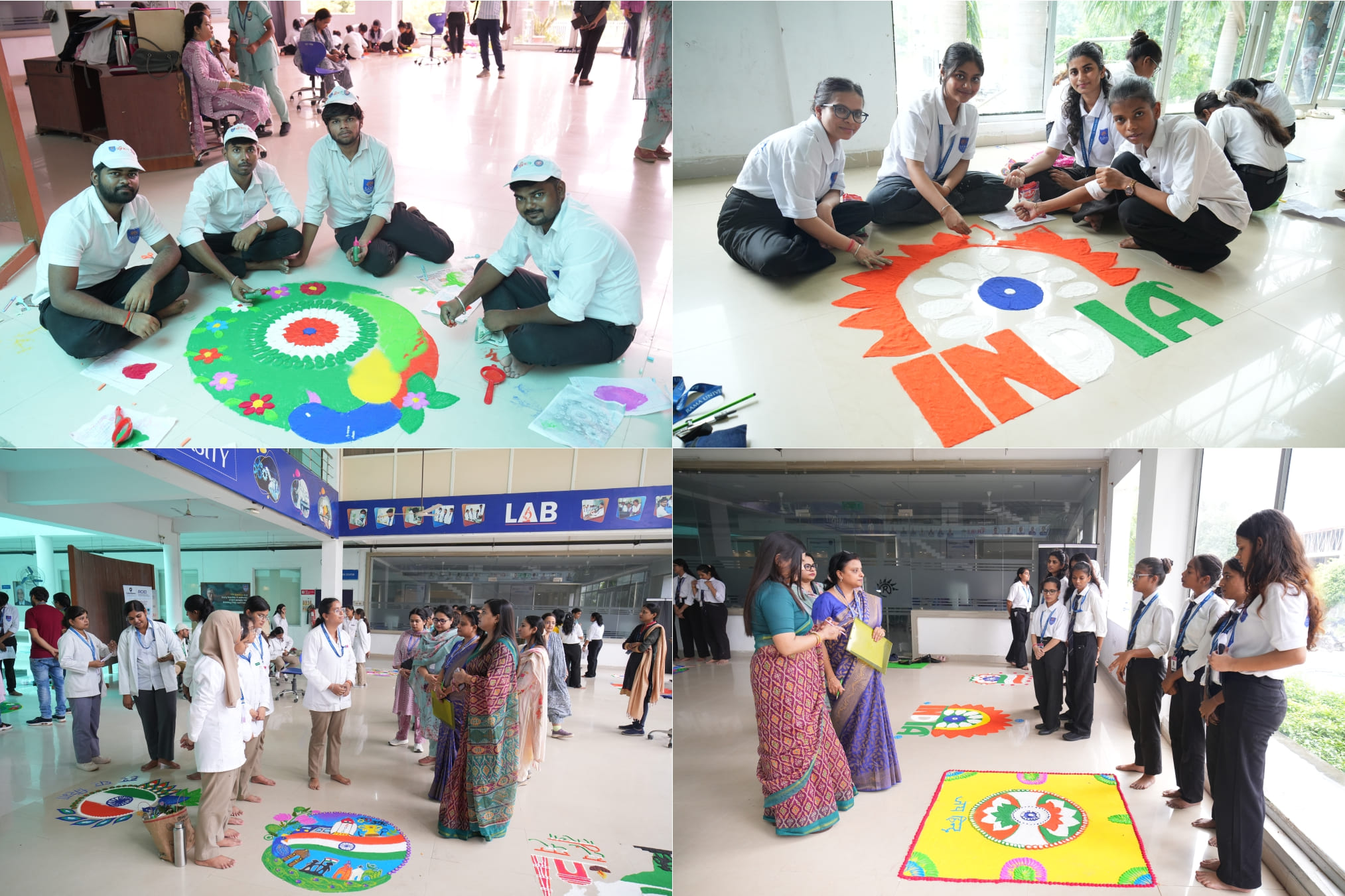 rama-university-kanpur-organises-tiranga-rangoli-competition